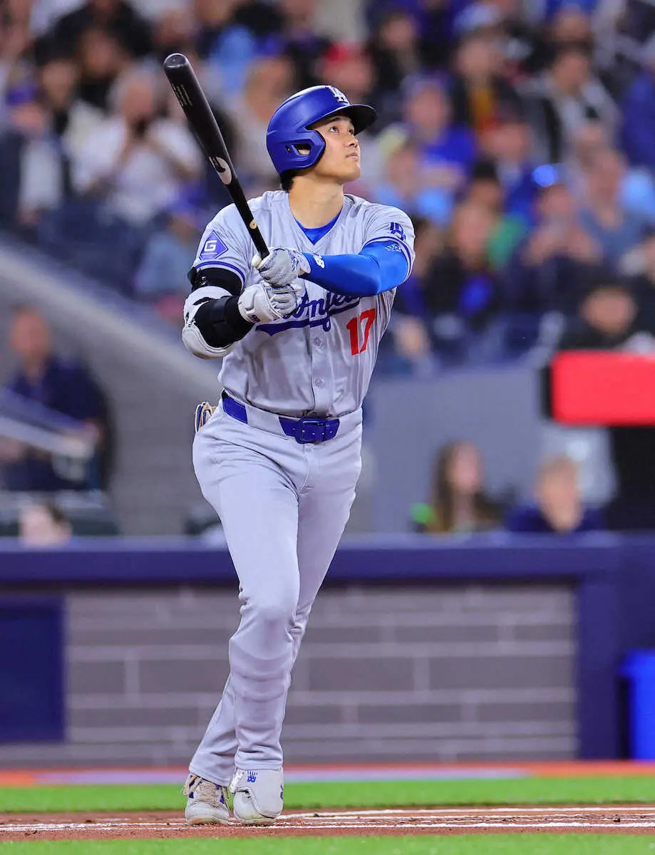 【画像・写真】ドジャース・大谷、ブーイングを“一発”で黙らせた　誤報騒動後初のトロント、初打席で7号ソロ