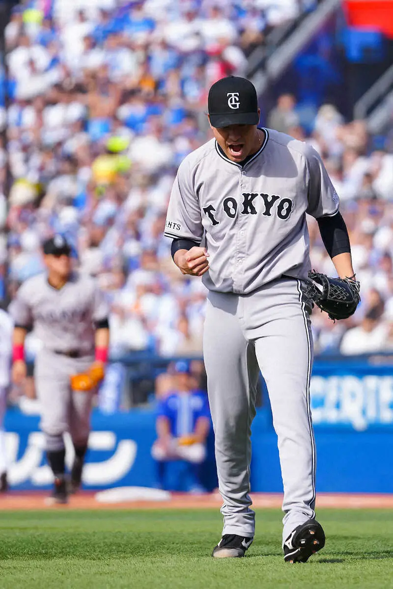 【画像・写真】巨人　2019年ドラフト1位右腕・堀田賢慎が632日ぶりプロ3勝目　同点の1死満塁で牧を併殺斬り