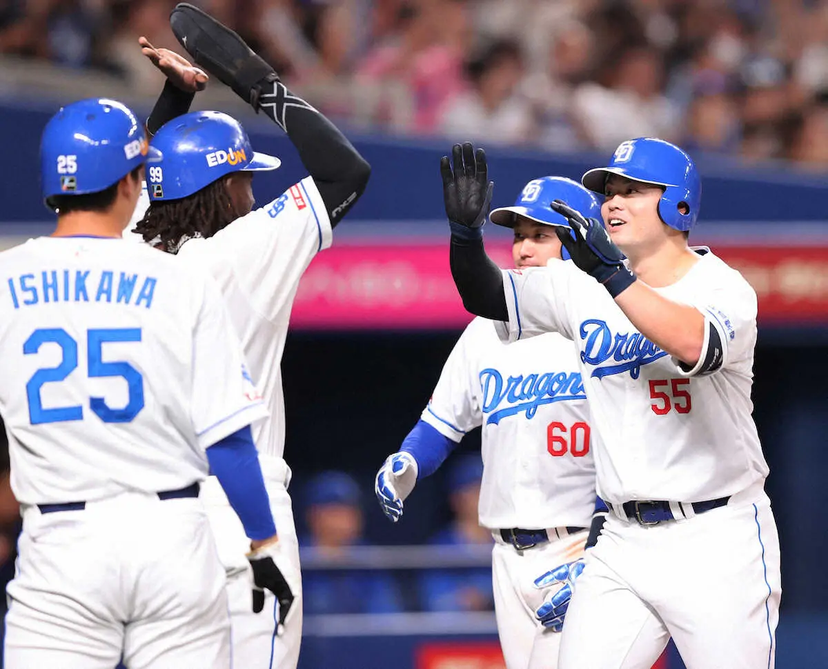 【画像・写真】中日　立浪政権最多タイ11得点で爆勝！細川が6号満塁弾！！松葉は完投2勝目