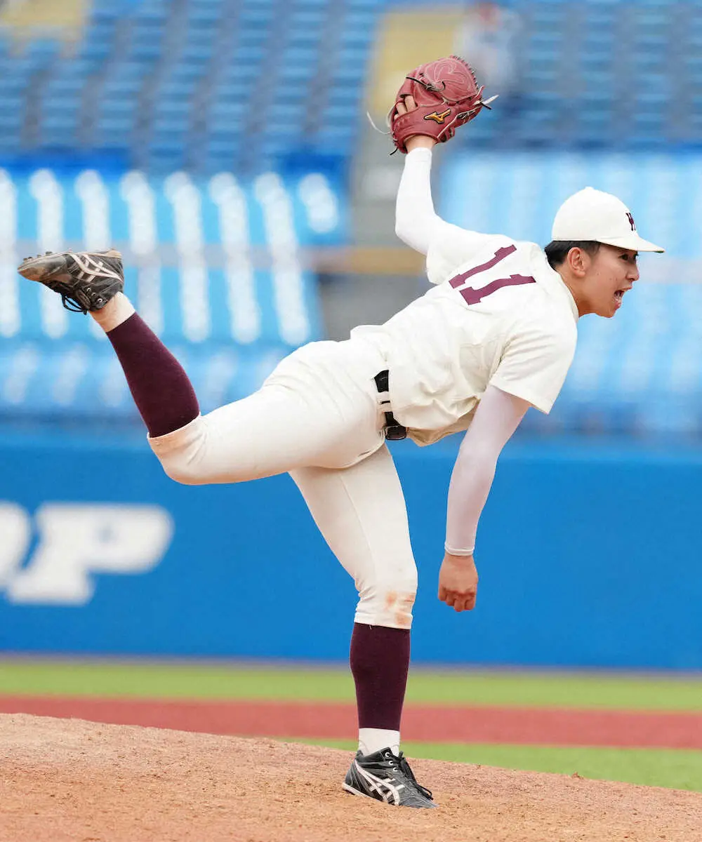 【画像・写真】早大・伊藤樹　リーグ戦初完封「割り切って投げた」　5季ぶり明大から勝ち点