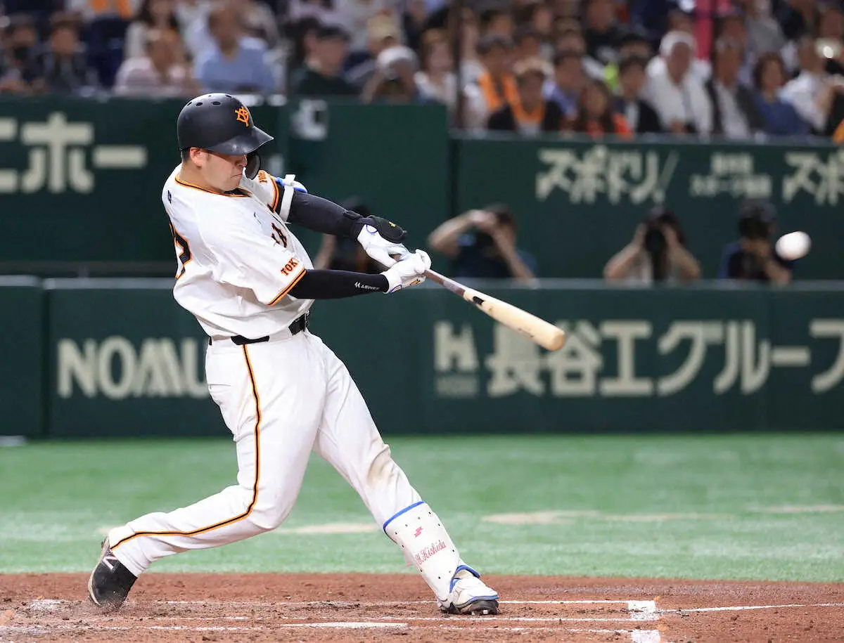 【画像・写真】巨人　6戦ぶりスタメンマスクの岸田が逆転2点打「気持ち入れていきました」　三塁打は3年ぶりプロ2本目