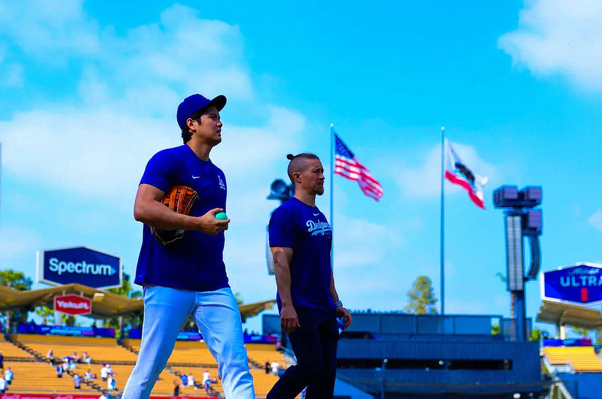 【画像・写真】大谷翔平　ブレーブス戦に「2番・DH」で2戦ぶり先発出場　試合前はキャッチボールで63球投じて調整