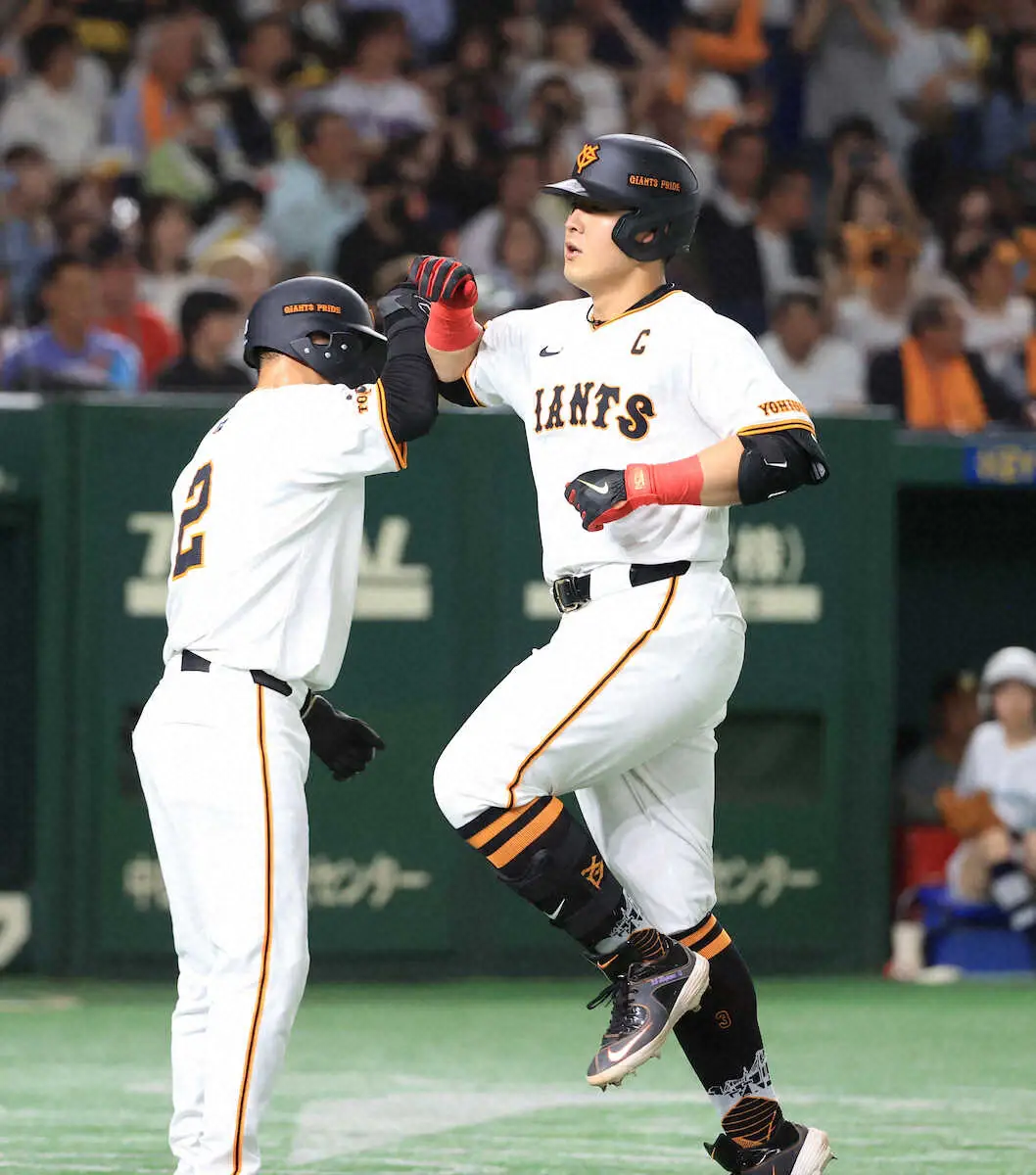【画像・写真】巨人「第89代4番」岡本和　ミスターばり！記念試合での一発で連勝神話継続「この6連戦大事」