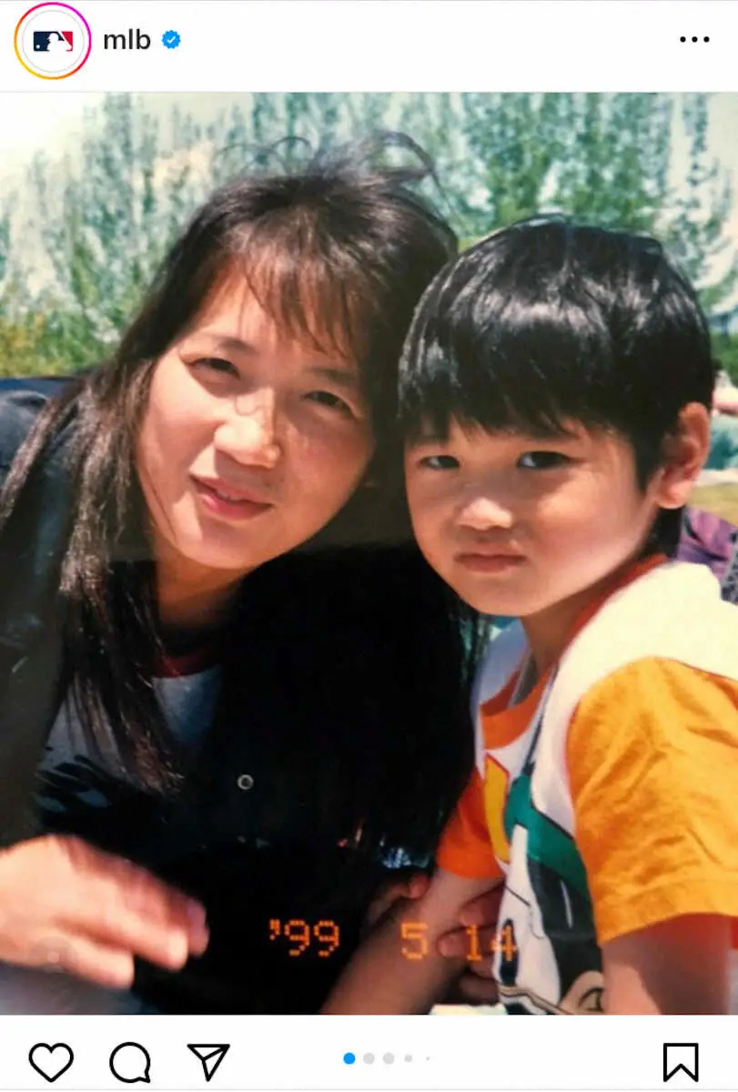 【画像・写真】大谷翔平　母・加代子さんと顔を寄せ合う4歳の思い出写真　「母の日」にMLB公式インスタグラムが紹介