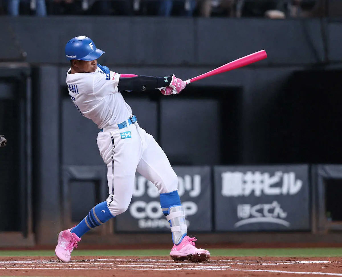【画像・写真】日本ハム・万波　15試合ぶり一発「理想に近い」弾丸ライナーで4号ソロ