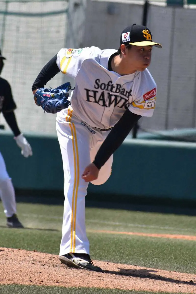 【画像・写真】【筑後鷹】希少な「左投げ右打ち」三浦　母校盛岡大付の先輩・松本裕と共闘できる日を夢見て奮闘