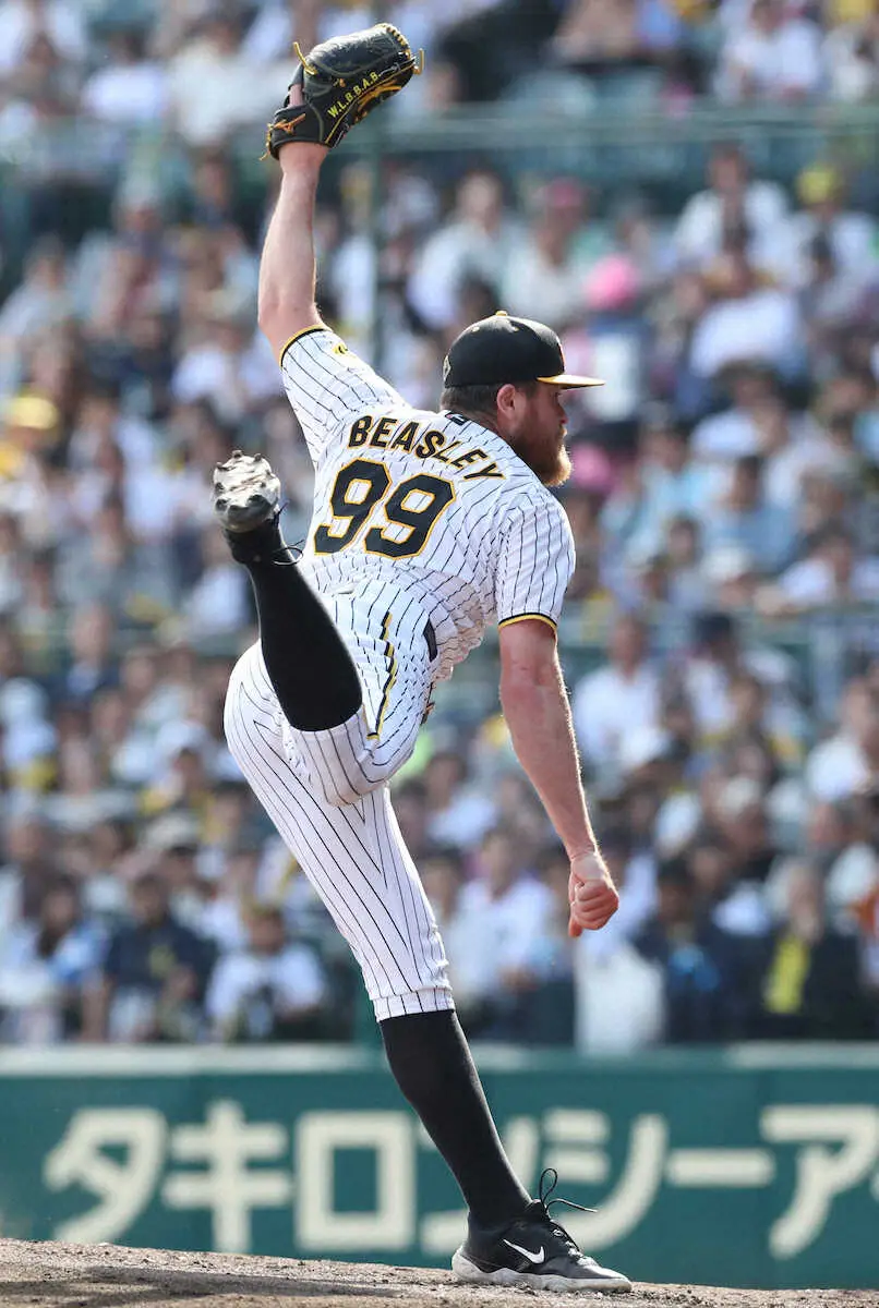 【画像・写真】阪神・ビーズリーが11イニング連続無失点！！6回3安打で巨人打線封じた