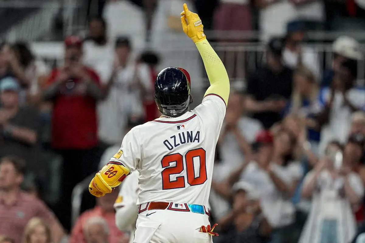 【画像・写真】ブレーブス・オズナがリーグトップ独走の16号　先制アーチに本拠ファン大興奮　大谷翔平とは3本差に