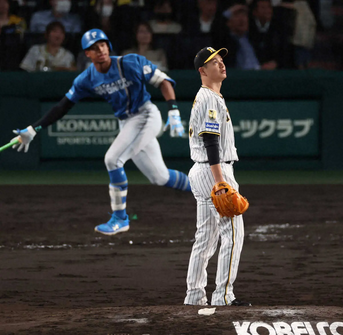 【画像・写真】阪神・大竹は2死から万波に2ラン被弾など4失点降板…自身のタイムリーで1点差に詰め寄るも　
