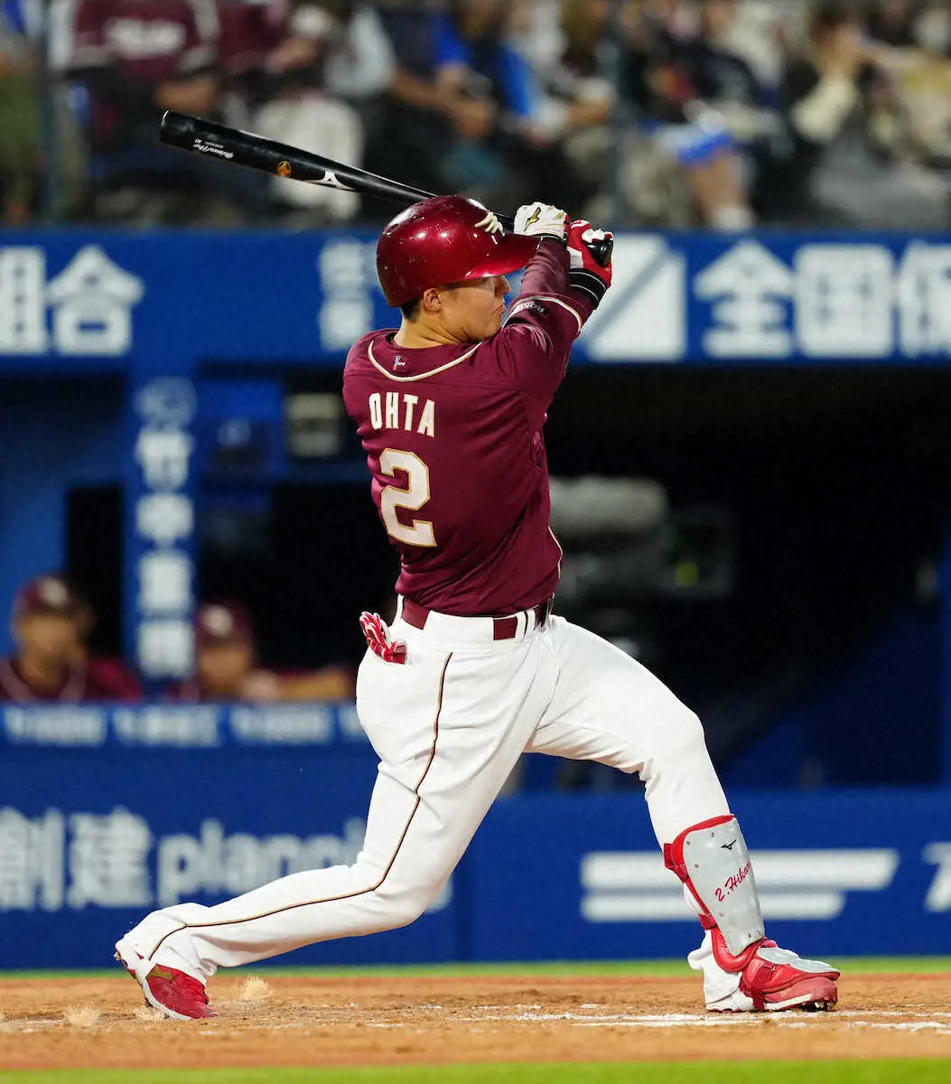 【画像・写真】楽天　8番・太田が先制1号ソロ　ジャクソンのチェンジアップをはじき返し「いいところで一本が出た」