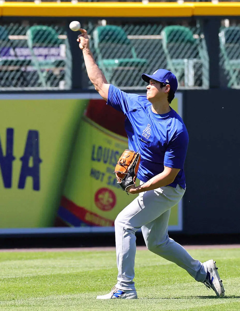【画像・写真】大谷翔平　右肘手術後最長24メートルでキャッチボール　二刀流復活へ一歩ずつ前進