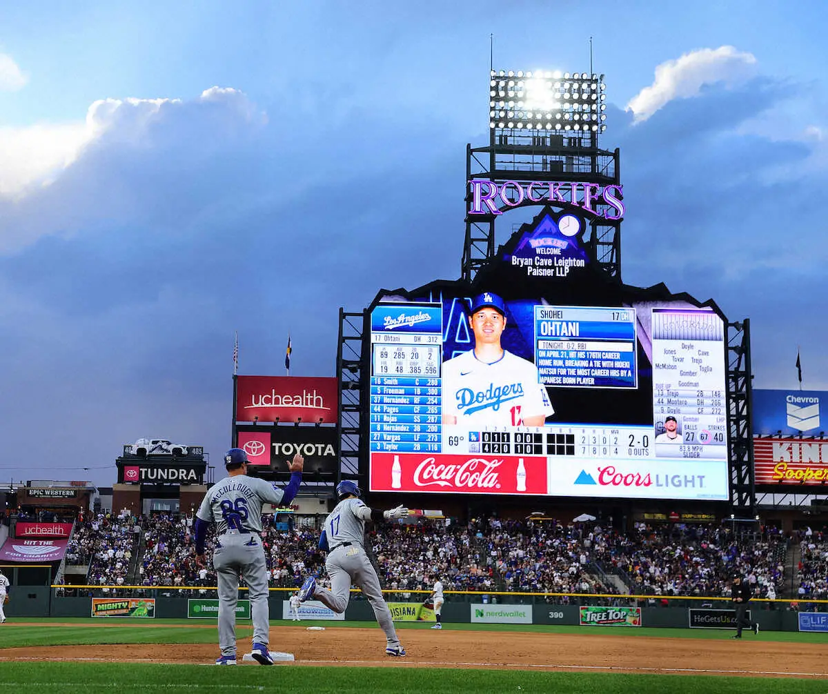 【画像・写真】ドジャース・大谷　リーグトップ並んだ20号　4年連続大台到達で松井に並ぶ5度目
