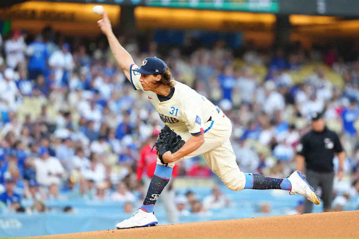 【画像・写真】ドジャース・グラスノー　7回2失点10Kチームトップ8勝目　大谷6本目の援護弾に「ワオッという感じ」