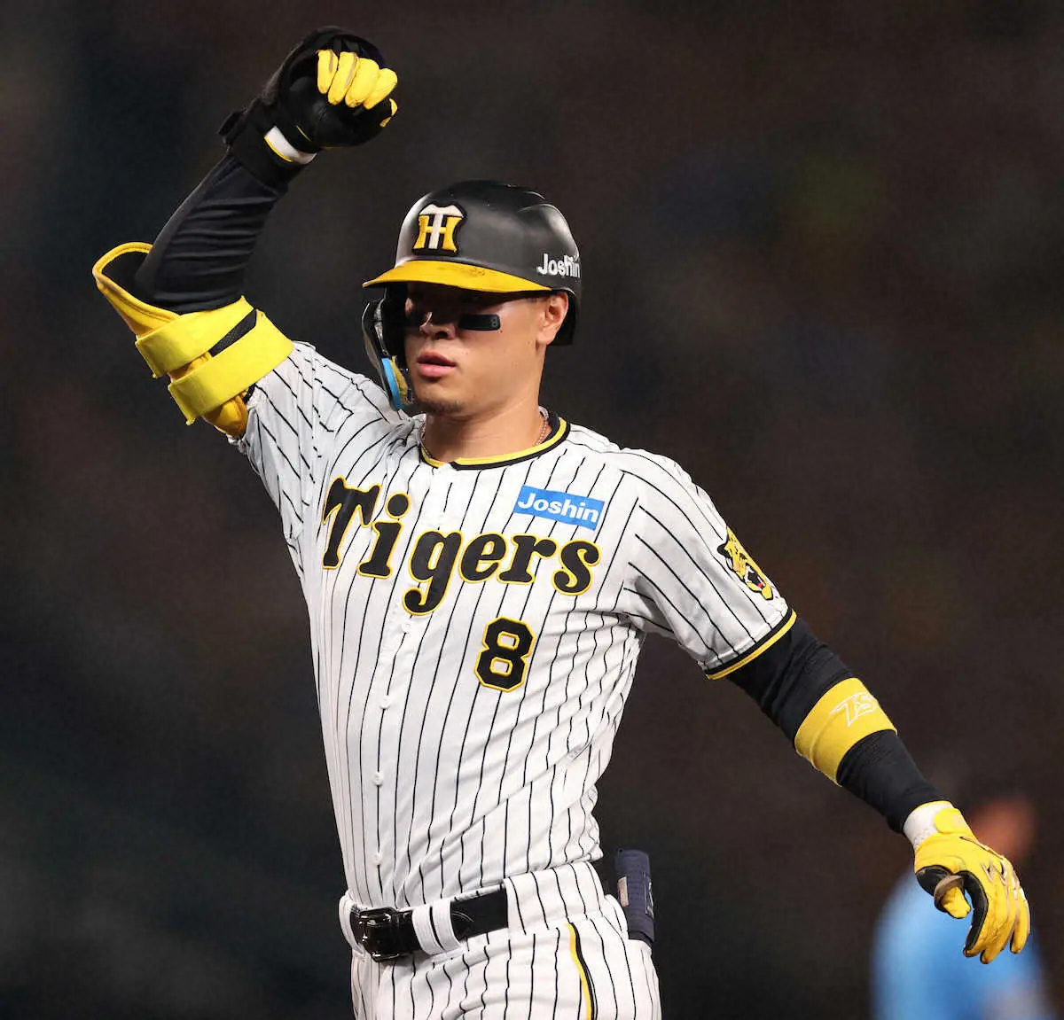 【画像・写真】阪神・佐藤輝が殊勲の勝ち越し打！ド派手ガッツポーズも出た　2戦連続マルチ安打や