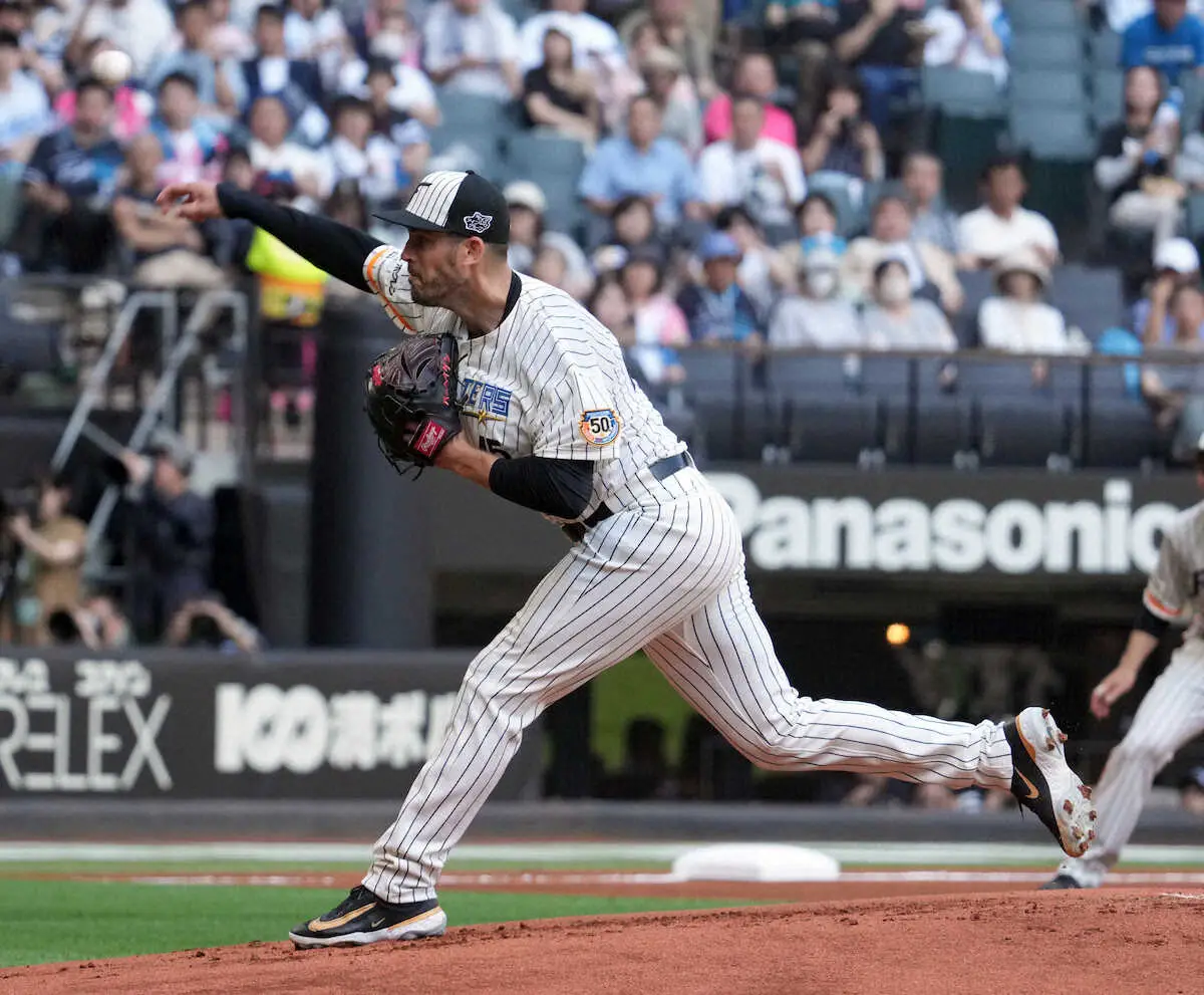 【画像・写真】3年ぶり日本ハム復帰のバーヘイゲンは5回2失点…2盗塁許すなど課題も残す73球