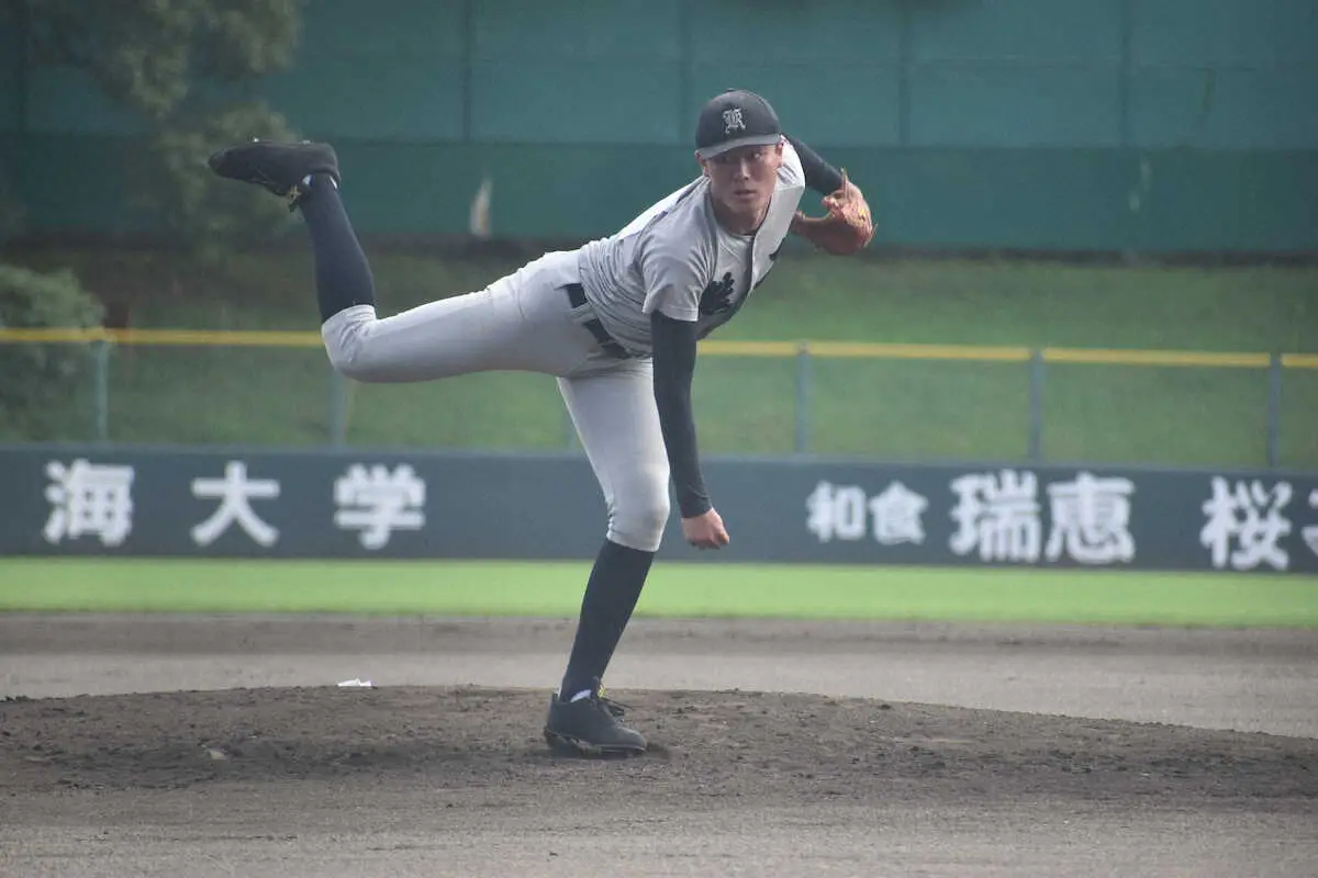 【画像・写真】熊本工のプロ注目最速146キロ右腕の広永は救援で1回無失点。帽子の「俺の庭」に込めた思いとは