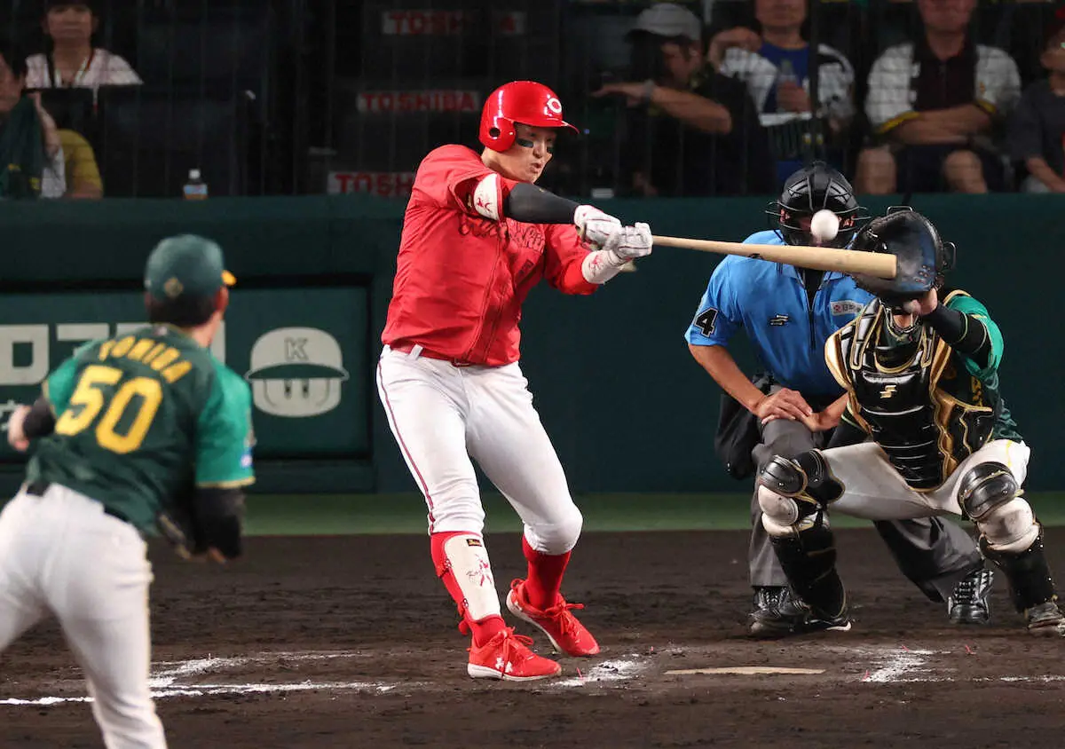 【画像・写真】これぞカープの4番!　小園の決勝中犠飛で甲子園6連勝「一丸となって必死に食らいついてやっていくだけ」