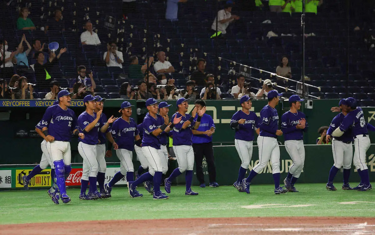【画像・写真】エイジェックがドーム初白星。難波監督「チョーうれしい」　都市対抗野球　