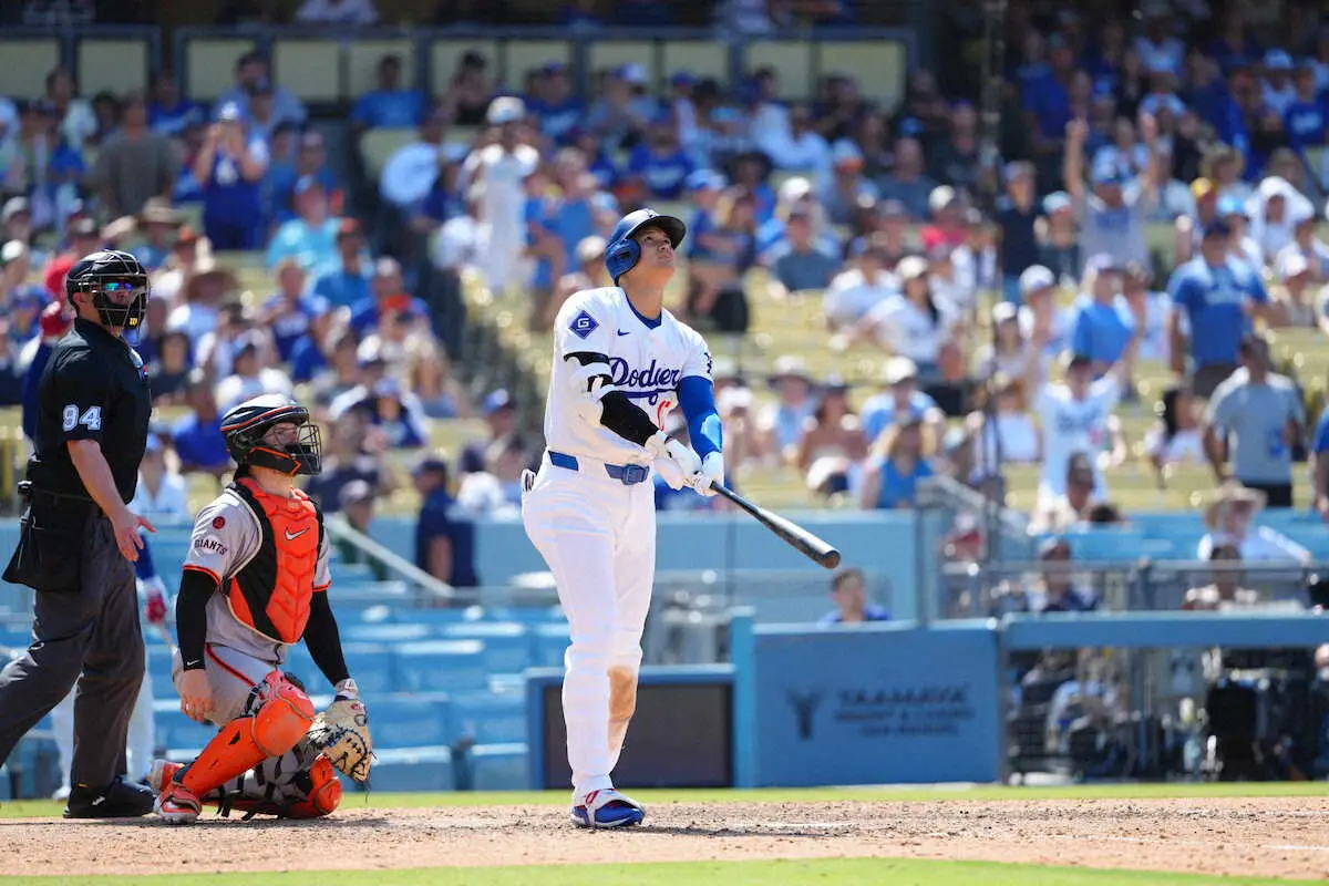 【画像・写真】究極の白昼ムーンショット！大谷翔平“自己最高”打球角度46度の豪快弾　MLB記録は…