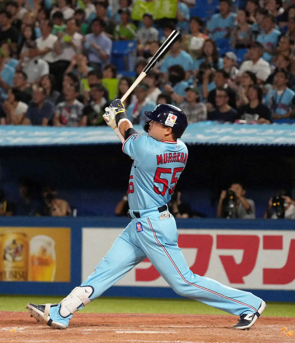 【画像・写真】ヤクルト・村上　2打席連発18号、19号！球宴含めて“6戦6発”も空砲