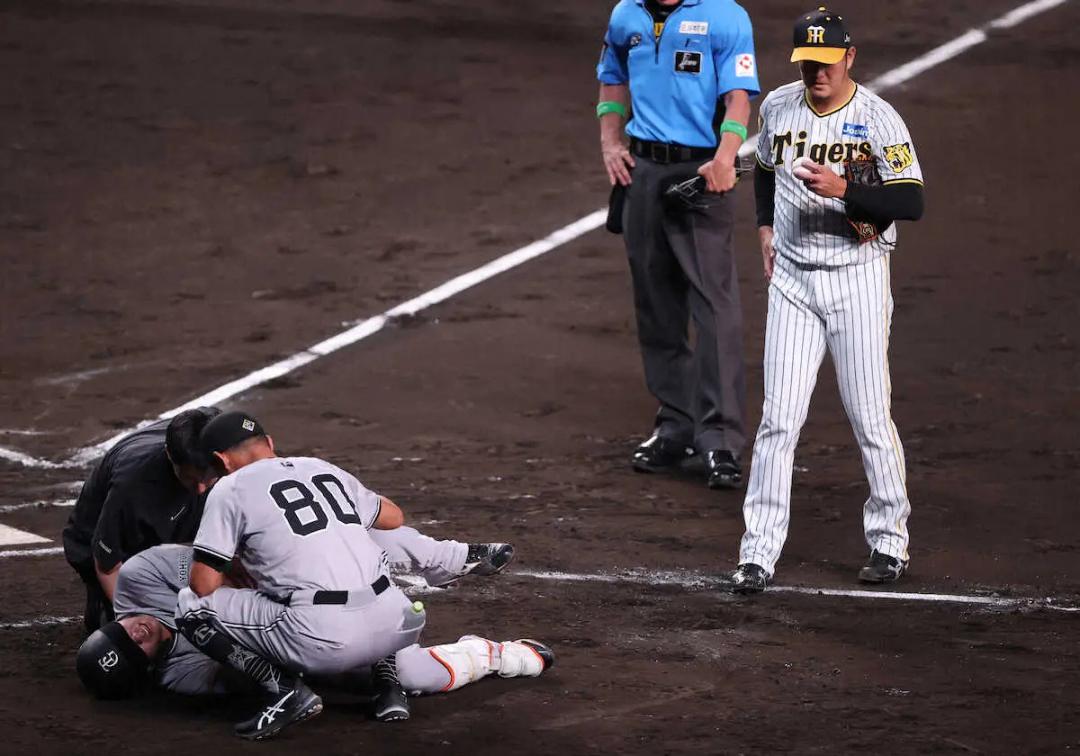 【画像・写真】阪神　今季初登板で零封の岩貞は死球を反省「大城選手に申し訳ないです」右脇腹付近に当たる