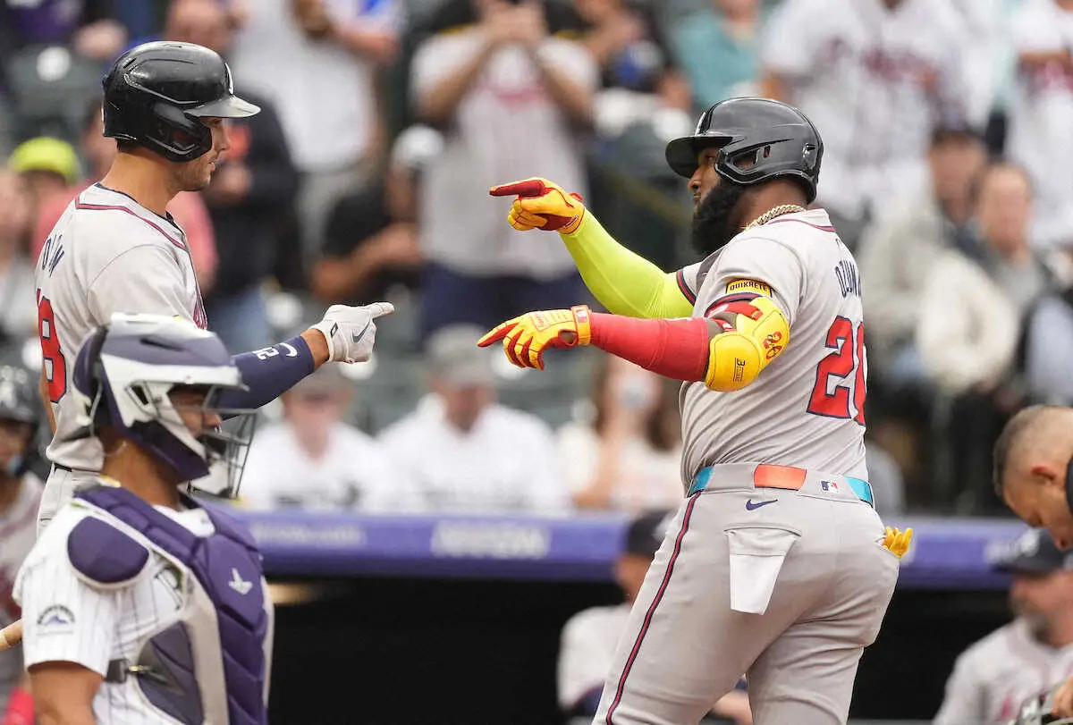 【画像・写真】ブレーブス・オズナ　ついに大谷翔平に並んだ　ロッキーズ戦第1打席でリーグトップタイ34号　2戦連発