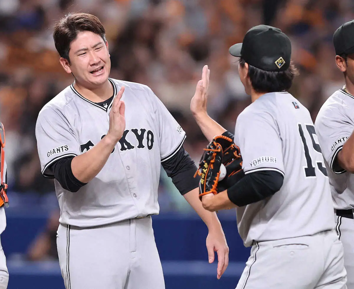 【画像・写真】巨人菅野智之「最後に仕事をさせてしまった…大勢に感謝」　単独トップ11勝目、女房役の小林にも感謝