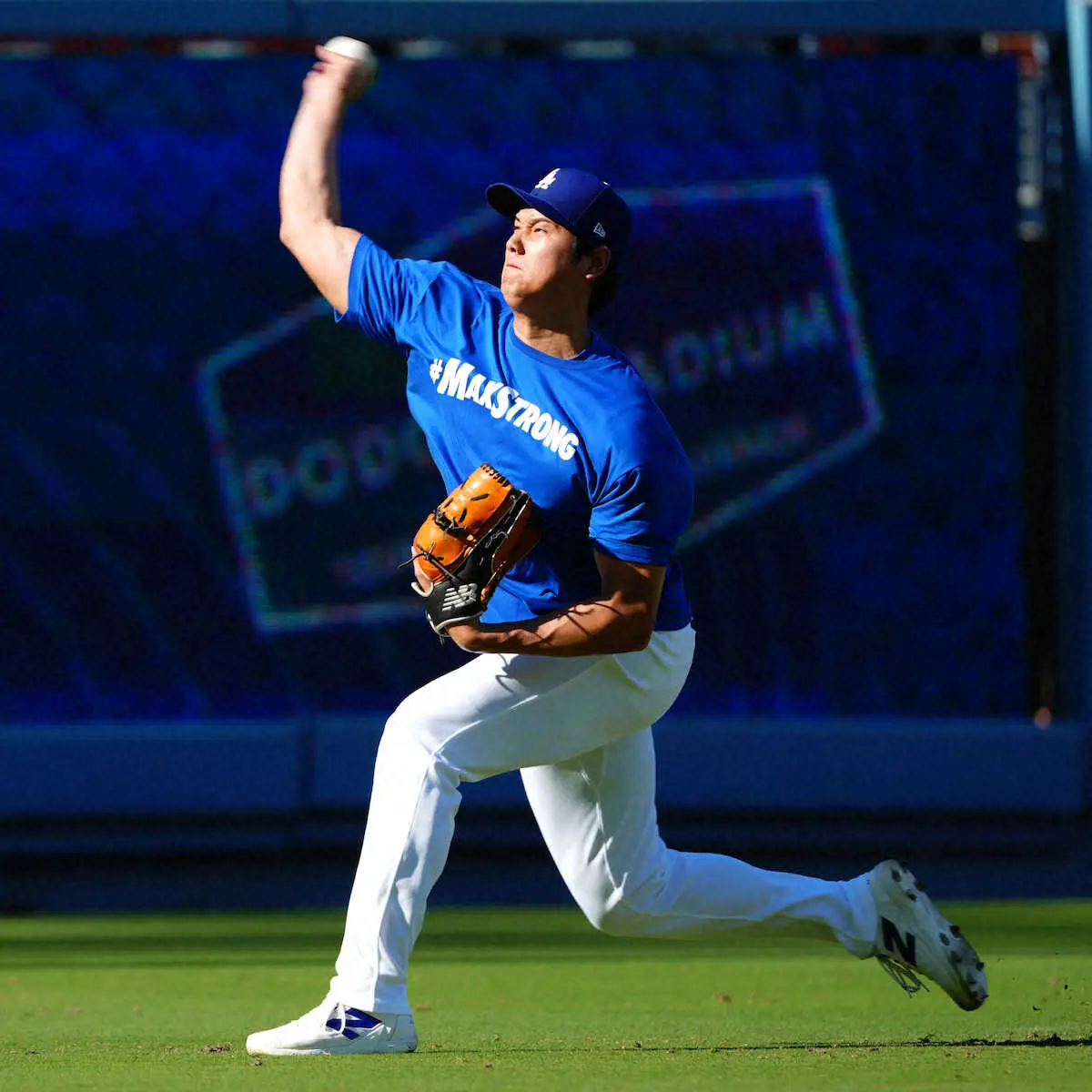 【画像・写真】ドジャース・大谷翔平　トルネード投法披露？　2日前に野茂氏と対面したばかり　調整は順調