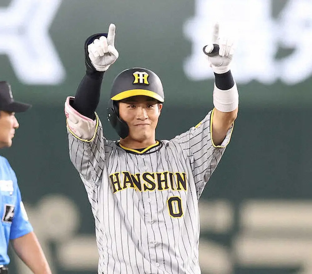 【画像・写真】阪神・木浪　満塁に強いん打！今季10打数5安打　レスリング・鏡に金メダルパワーもらった