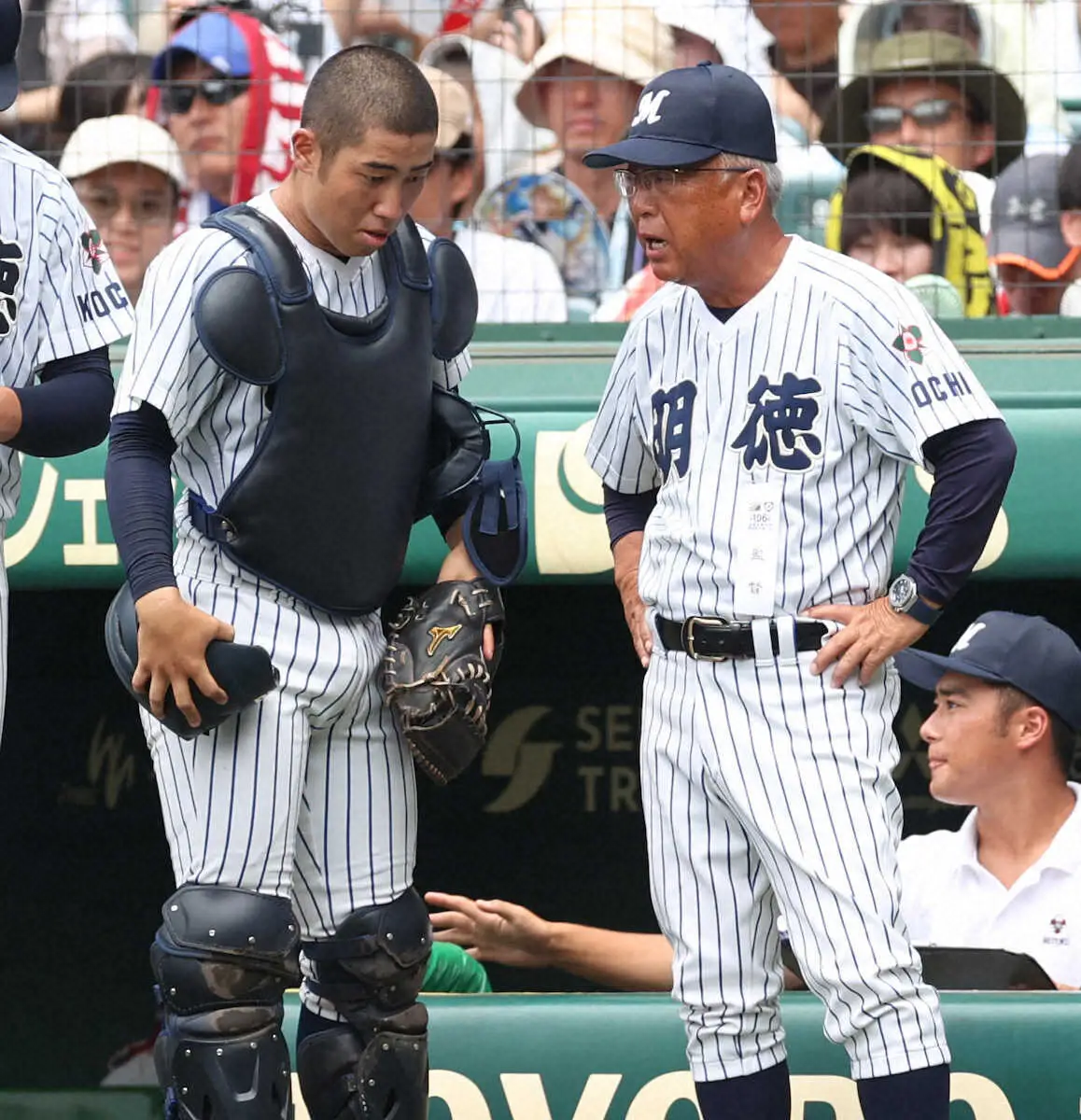 【画像・写真】【甲子園】明徳義塾の1年生捕手・里山が3回に逆転打　初戦は池崎と下級生バッテリーで完封