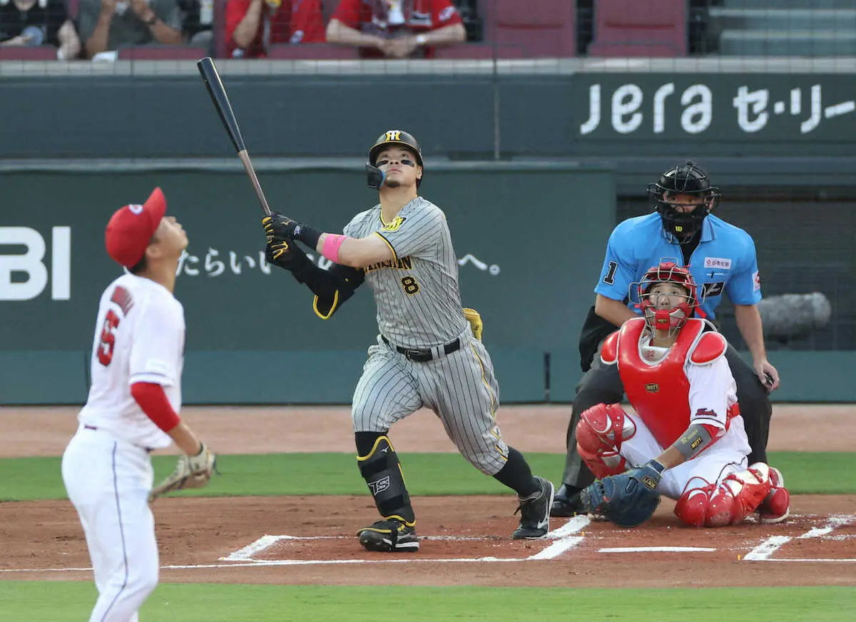 【画像・写真】阪神「モリテル」コンビが初回から躍動　連続三塁打でチームは7試合連続の先制点