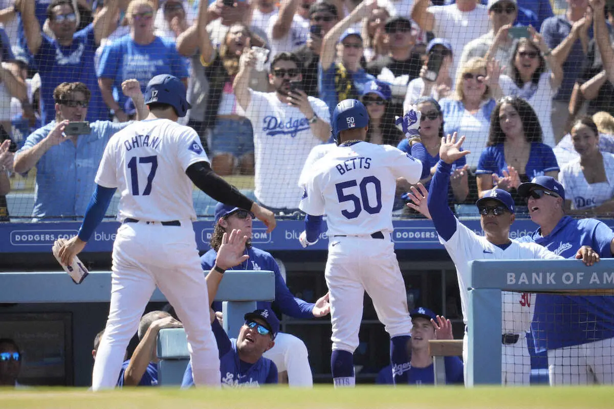 【画像・写真】ベッツ　大谷翔平死球直後の初球を決勝2ランも「二塁打だと」2番打者は「彼の後ろはとても快適。楽しい」