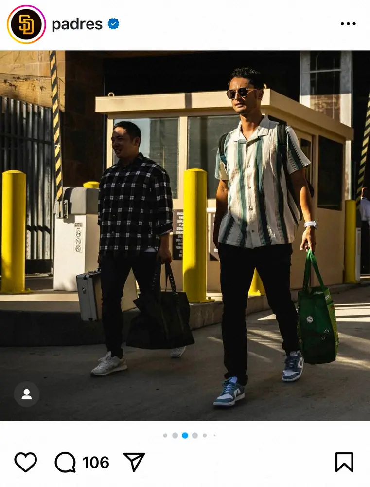 【画像・写真】ダルビッシュがチーム合流後初の遠征へ　松井裕樹と移動する姿をパドレスSNSが公開　喜ぶファンの声も