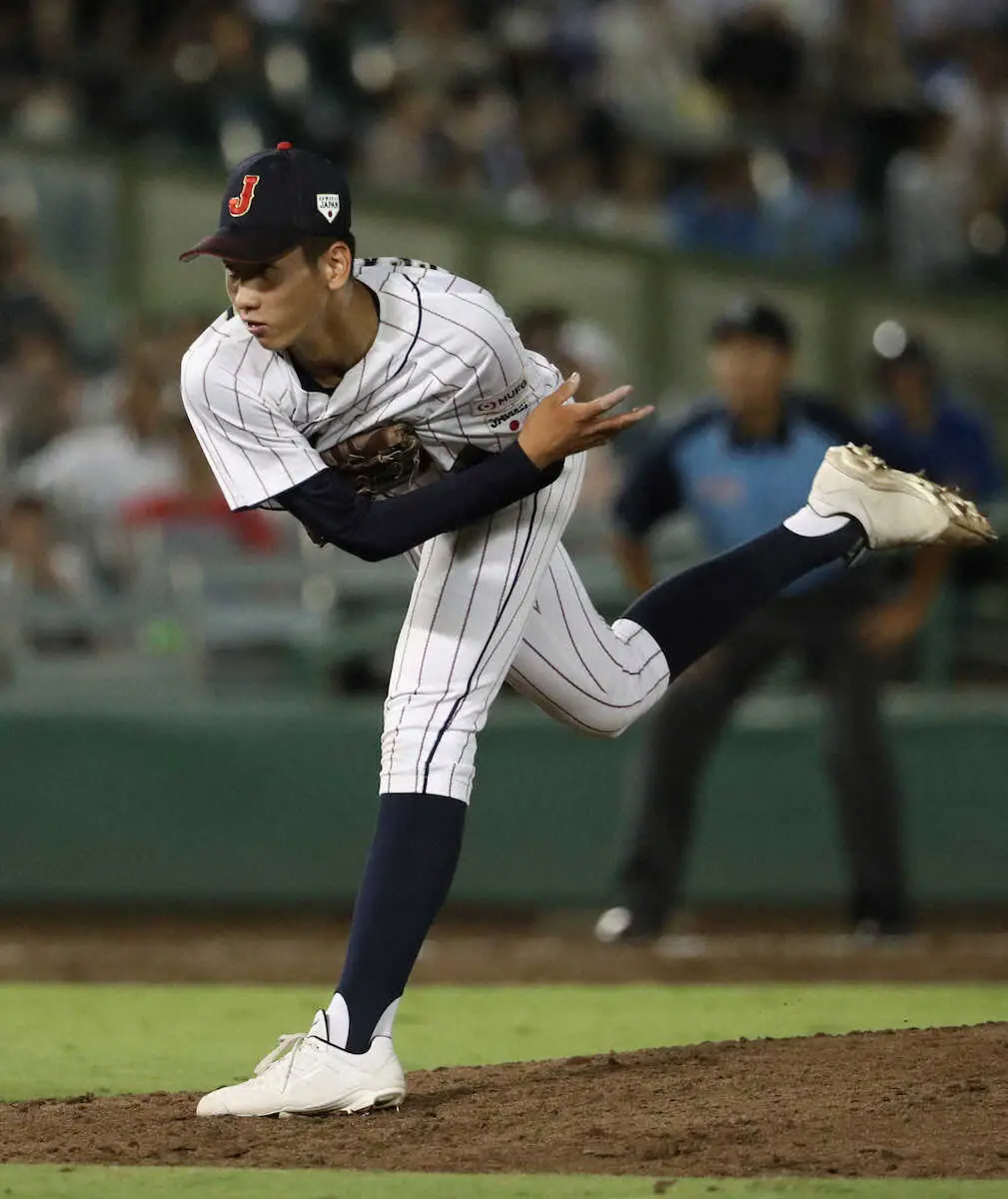 【画像・写真】U18高校侍・今朝丸　大学侍封じた！5番手で2回零封「ゼロで抑えられたのは自信」