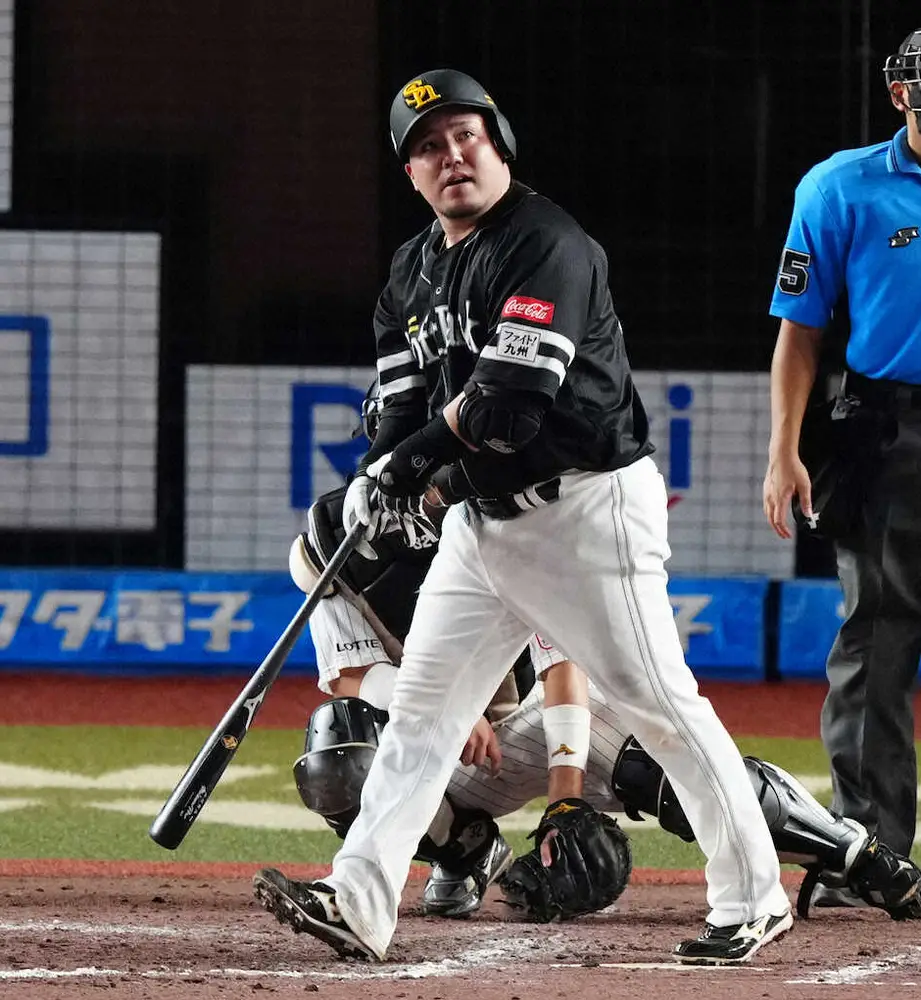 【画像・写真】ソフトバンク・山川　零封負け阻止29号「完璧。打席は打席として、考えていきました」