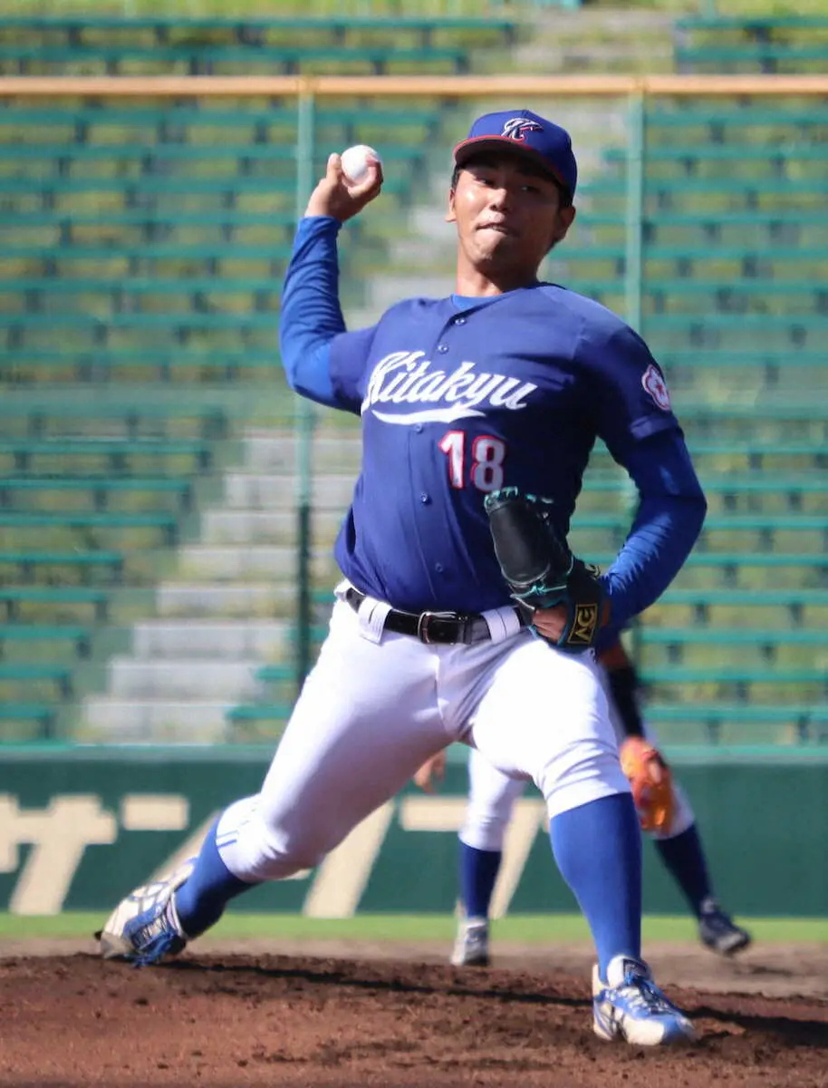 【画像・写真】北九大　145キロ右腕・山下が2失点完投　決定戦で敗れた春の雪辱へ　「ライバル」福岡大・朝吹に勝つ
