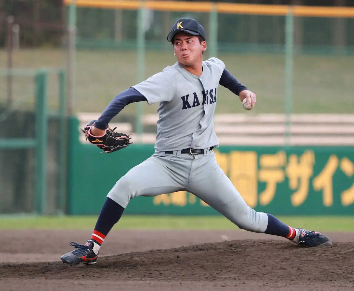 【画像・写真】【関西学生野球】今秋ドラフト1位候補の関大・金丸が今季初登板　4カ月ぶり実戦で150キロ、1回無失点