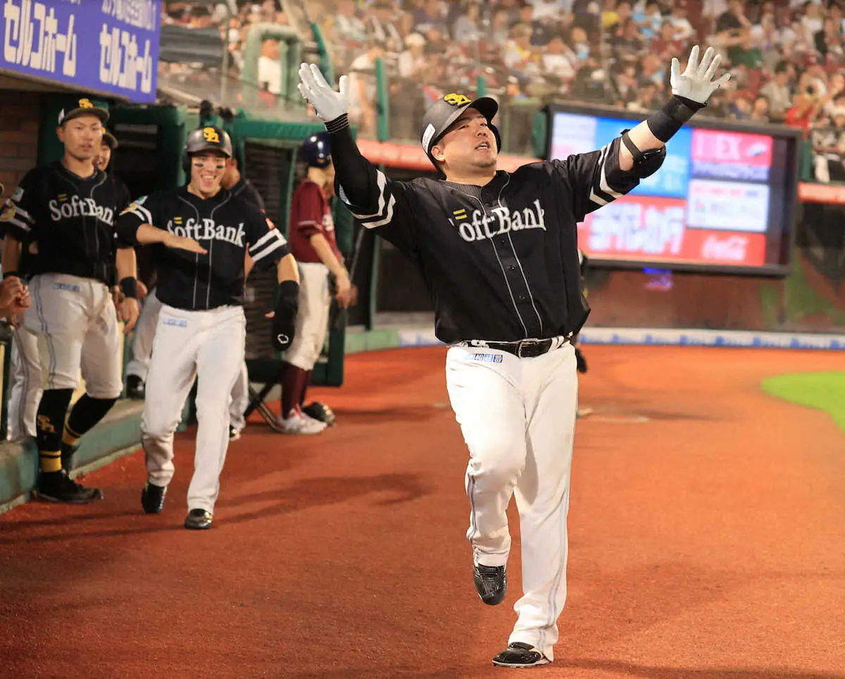 【画像・写真】ソフトバンク・山川が31号2ラン　今季3戦3敗の楽天ルーキー・古謝から豪快に一発　優勝マジック12
