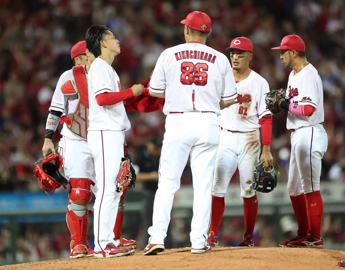 【画像・写真】広島ドラ1・常広羽也斗　プロ初登板初先発、初勝利の権利持って降板　攻守援護受け5回1失点