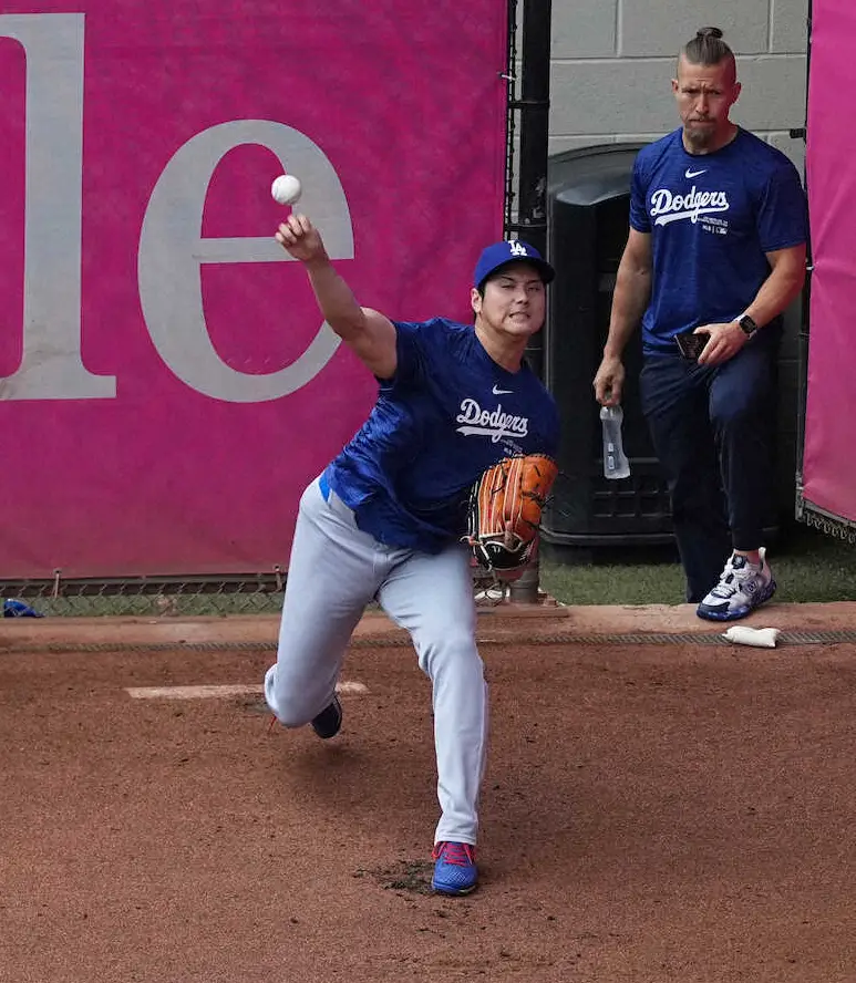 【画像・写真】ドジャース・大谷翔平　ブルペン25球で術後最速150キロ　試合は大敗「50―50」また足踏み