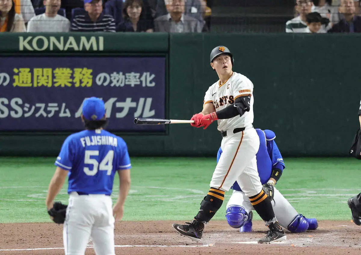 【画像・写真】巨人・岡本和真　130メートル“壁ドン弾”！連敗止めた決勝23号　M灯最短18日