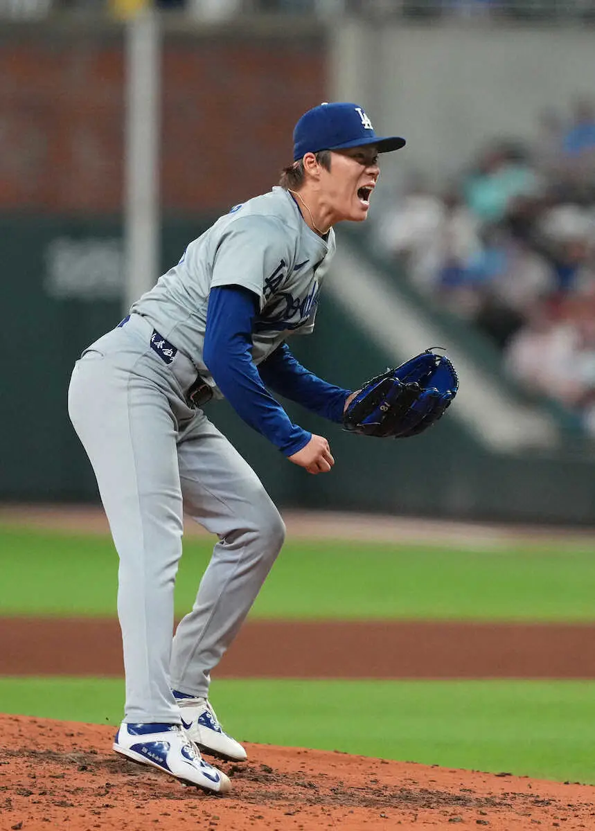 【画像・写真】ドジャース・由伸　復帰2戦目4回零封　75球の球数制限で工夫72球「ずっとピンチの投球」