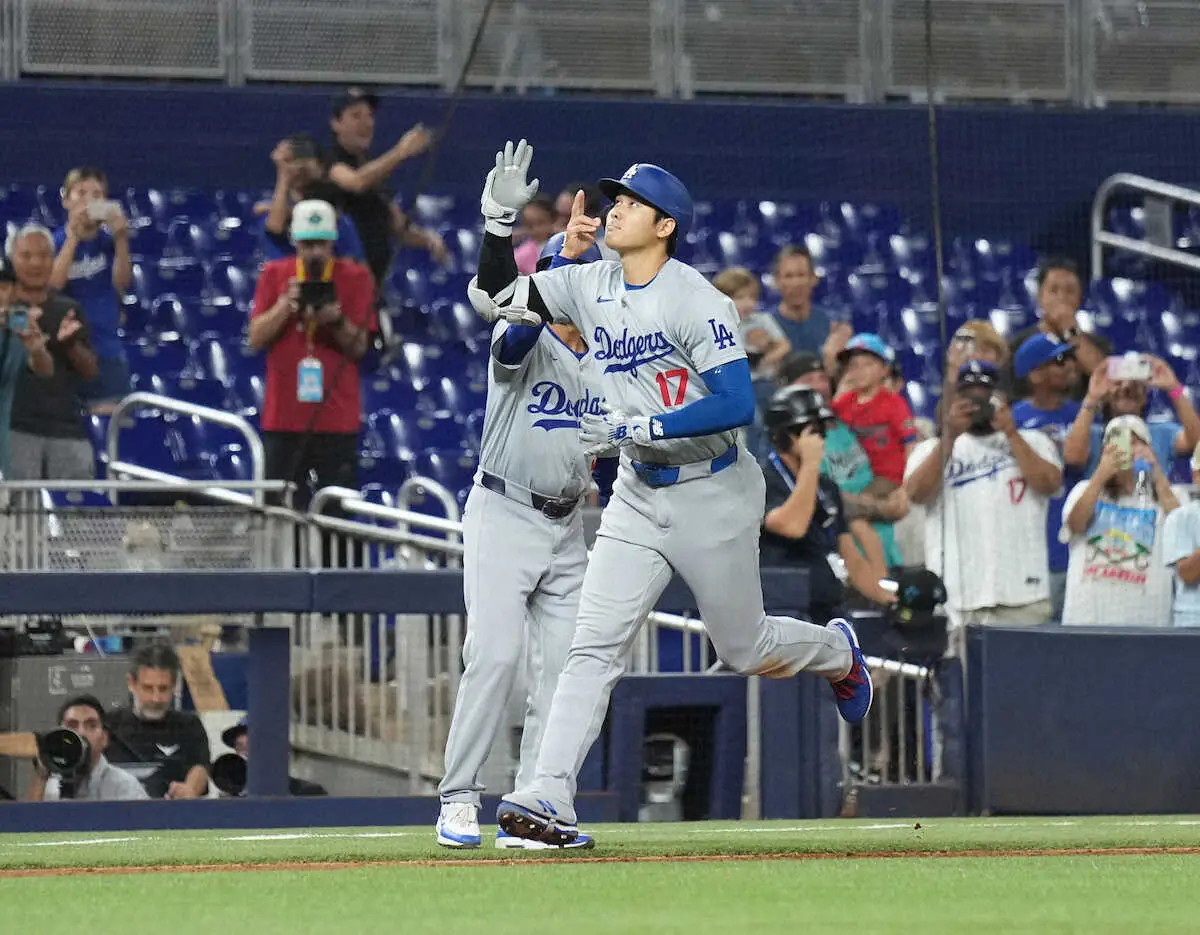 【画像・写真】ドジャース・大谷に3被弾　マーリンズ指揮官は脱帽「敬意払い勝負に」