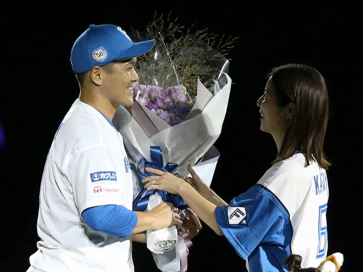 【画像・写真】日本ハム・鍵谷　先発で打者2人ピシャリ！地元で有終　大谷からも惜別サプライズ動画で登場