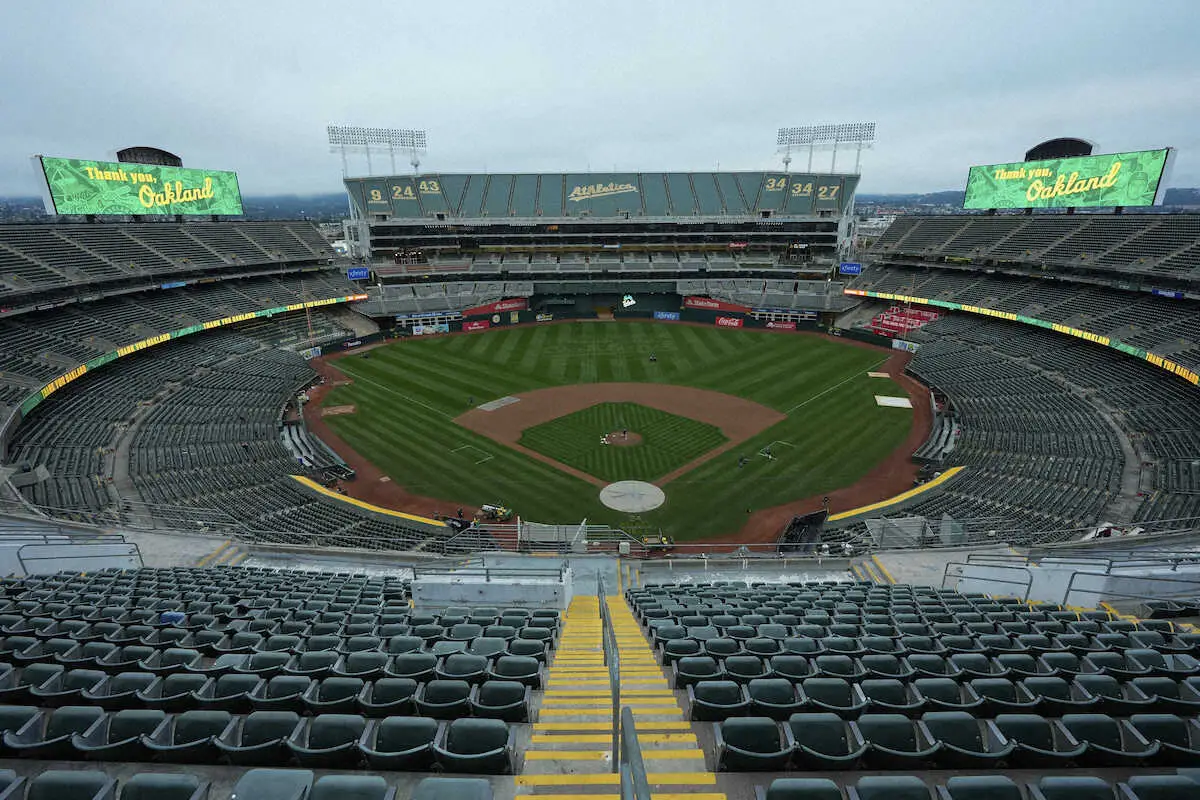 【画像・写真】アスレチックス、歓喜のフィナーレ 本拠ラストゲームに勝利　57年の歴史に幕、28年ラスベガス移転