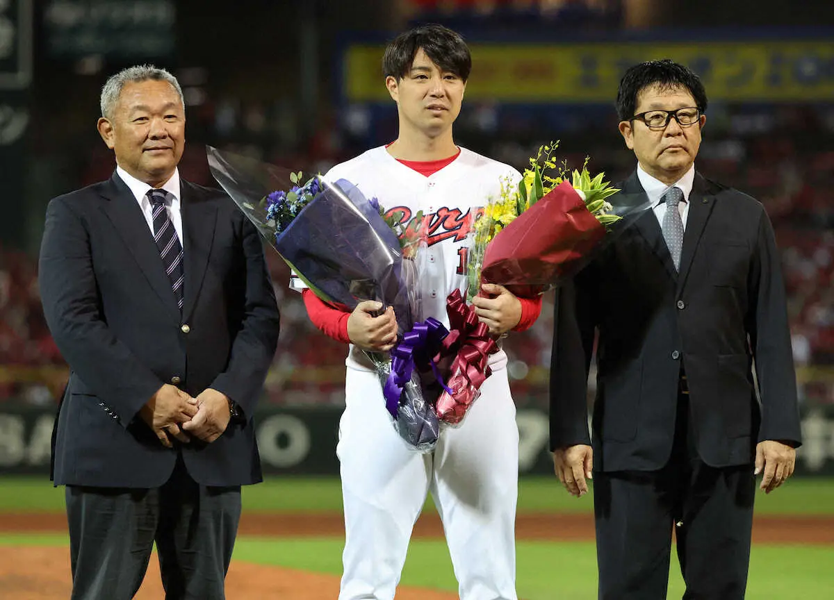 【画像・写真】広島・野村を広陵時代の恩師、中井監督がねぎらう「祐輔は人の道を知る、律義で格好いい男です」