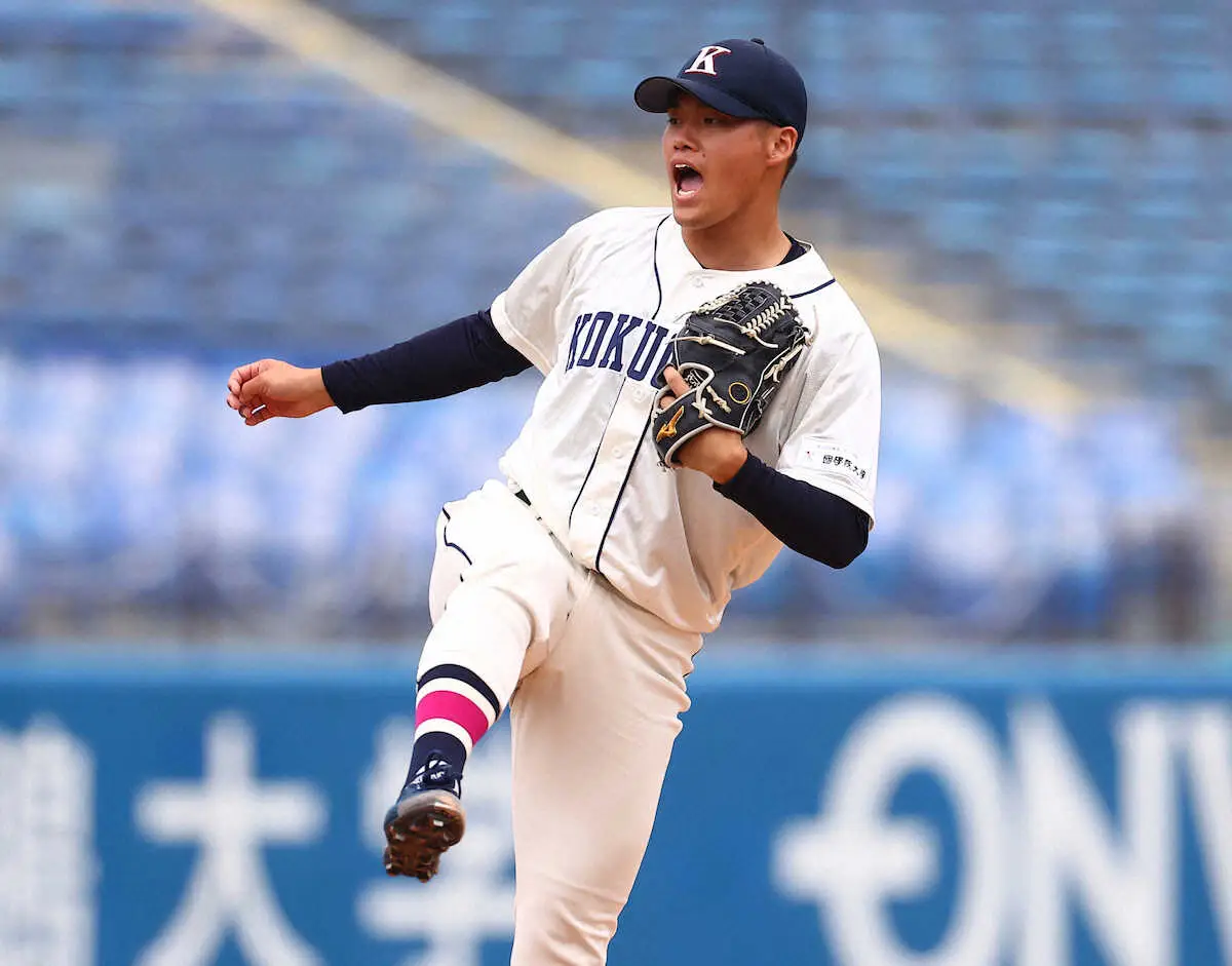 【画像・写真】国学院大　最速153キロ右腕・坂口が締めて6連勝貢献　ドラフトは「楽しみに待つ」