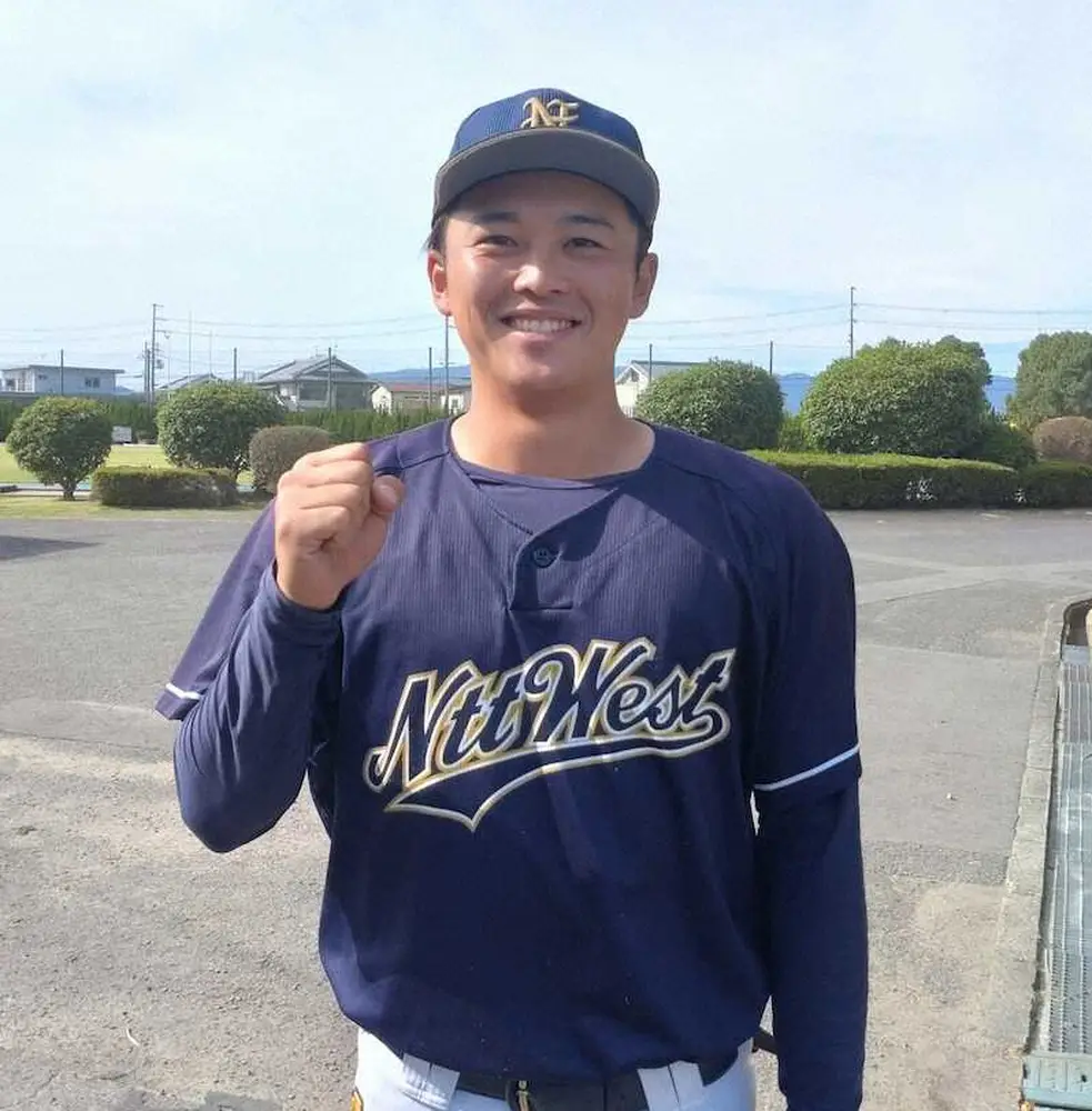 【画像・写真】NTT西日本・吉川育真　入社1年目から三塁の定位置獲得　一発長打も秘める両打ちの9番打者