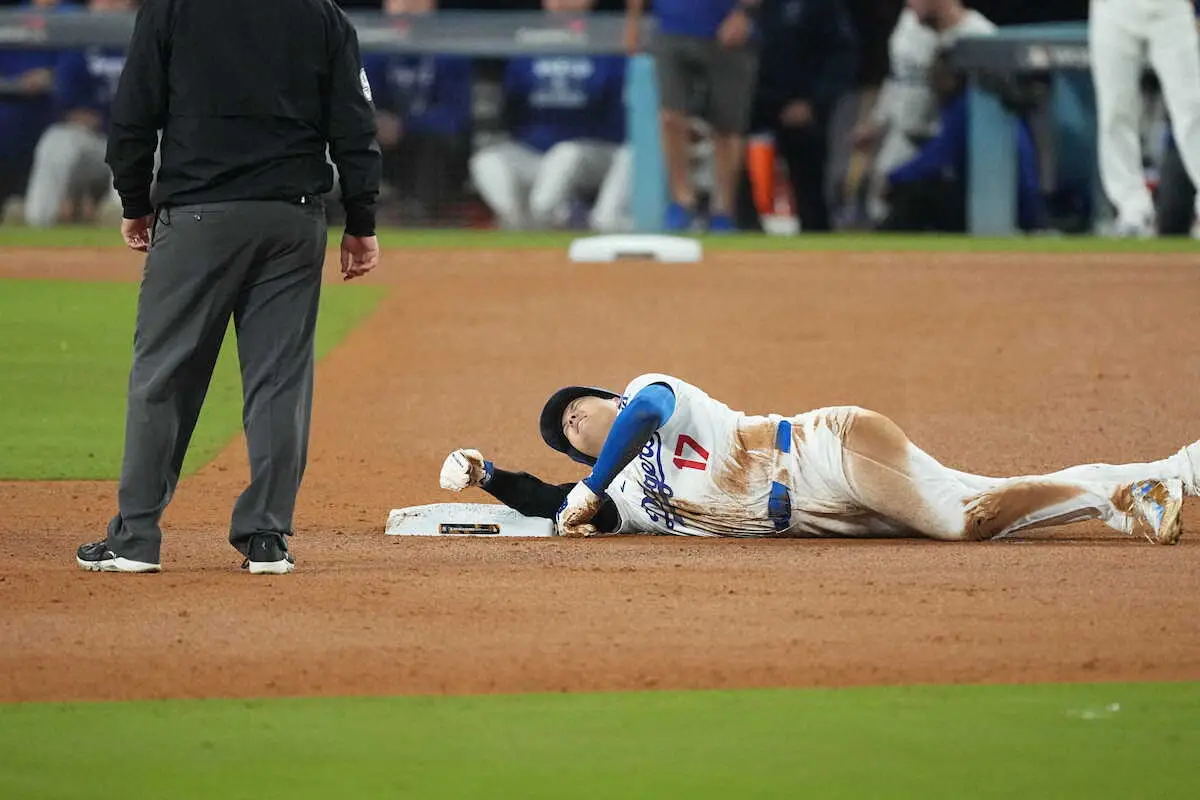 【画像・写真】ドジャース連勝も…大谷翔平が左肩負傷の緊急事態　離脱となればチームへの影響大　第3戦に暗雲