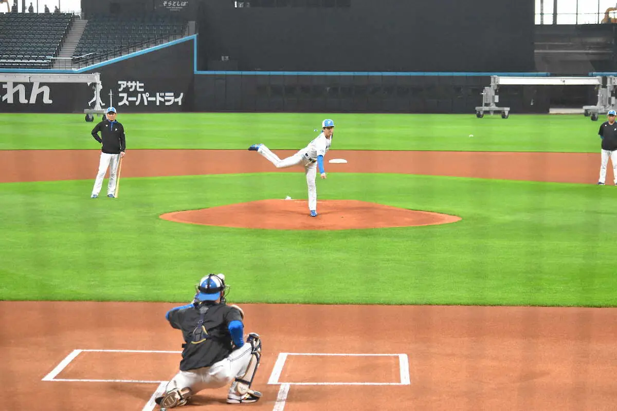 【画像・写真】結婚発表の日本ハム・北山　幸せもマウンドも独り占め　“侍モード全開”エスコンで最終調整